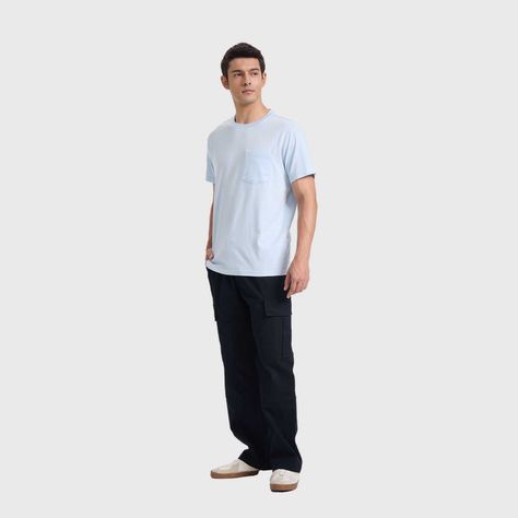 Polera Hombre Básica Con Bolsillo Azul Vela Fashion's Park-3