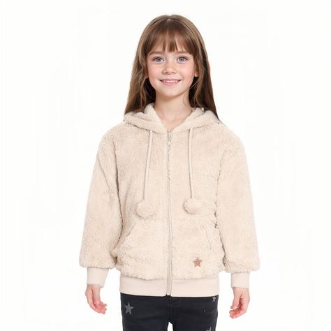 Polar Niña Peludo Pompom Beige Fashion´s Park-0