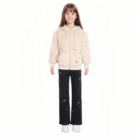 Polar Niña Peludo Pompom Beige Fashion´s Park-2