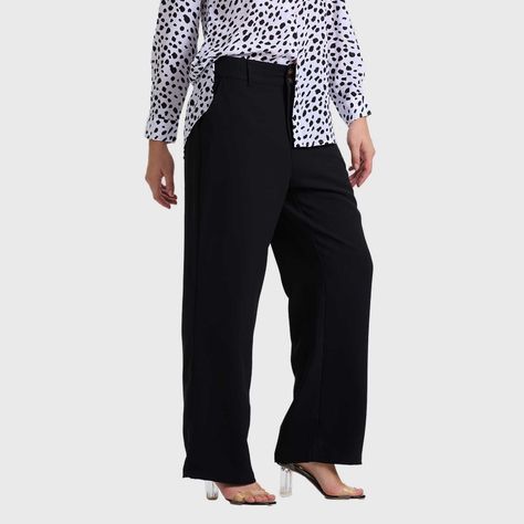 Pantalón Mujer Semi Recto Negro Fashion's Park-1