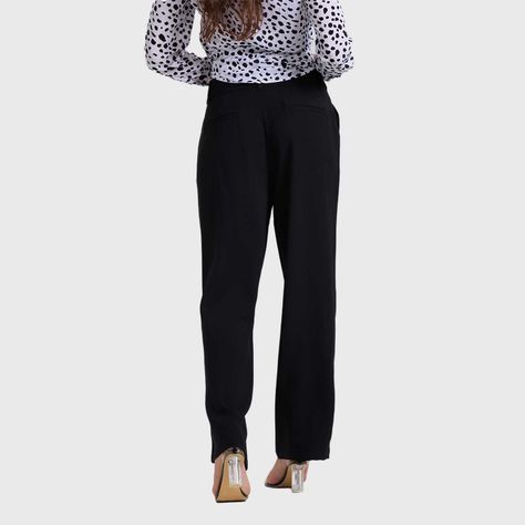 Pantalón Mujer Semi Recto Negro Fashion's Park-2