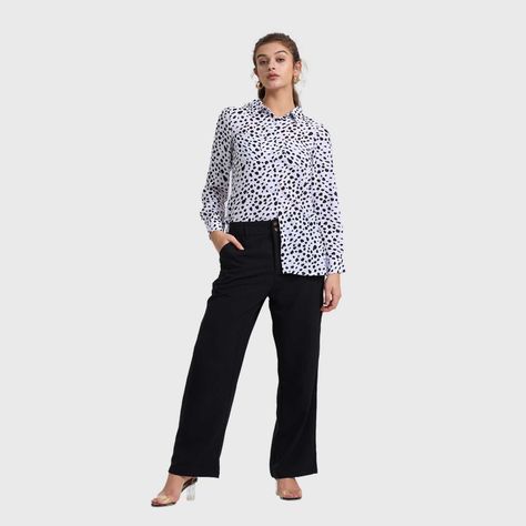 Pantalón Mujer Semi Recto Negro Fashion's Park-3