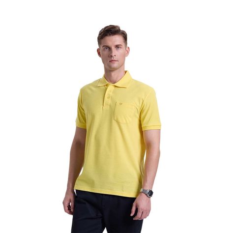 Polera Hombre Pique Básica Lisa Amarillo Fashion's Park-0