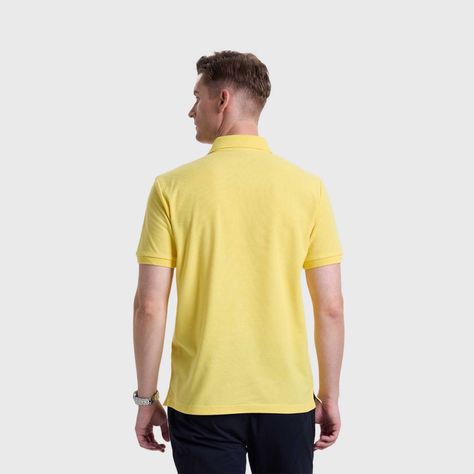 Polera Hombre Pique Básica Lisa Amarillo Fashion's Park-2