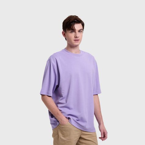 Polera Hombre Loose Fit Lila Claro Fashion's Park-1