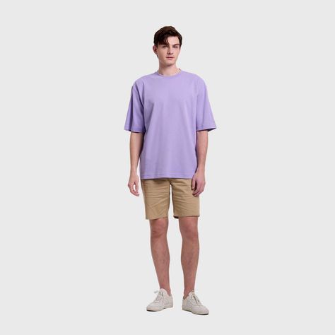 Polera Hombre Loose Fit Lila Claro Fashion's Park-3