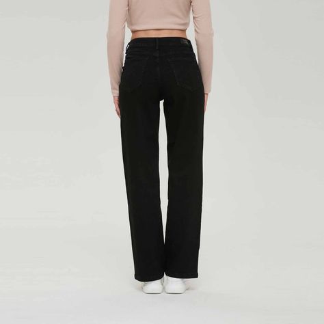 Jeans Mujer Wide Leg Wide Leg Negro Fashion´s Park-5