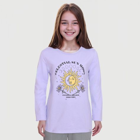 Polera Niña Básica Print Posicional Beige Fashion´s Park-1