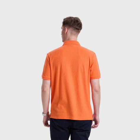 Polera Hombre Pique Lisa Básica Naranjo Fashion's Park-2