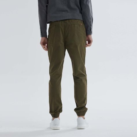 Pantalón Jogger Twill Verde Militar Hombre-2