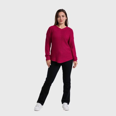 Sweater Mujer Listado Fucsia Oscuro-3