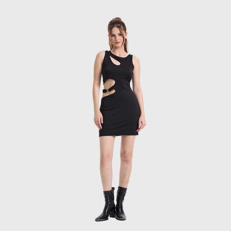 Vestido Mujer Cut Out Negro Fashions Park-3