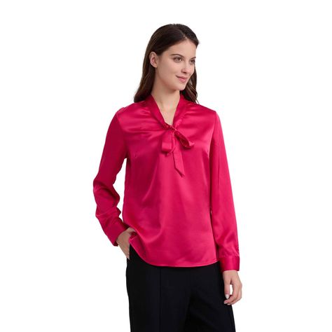 Blusa Mujer Lisa Con Lazo Fucsia-0