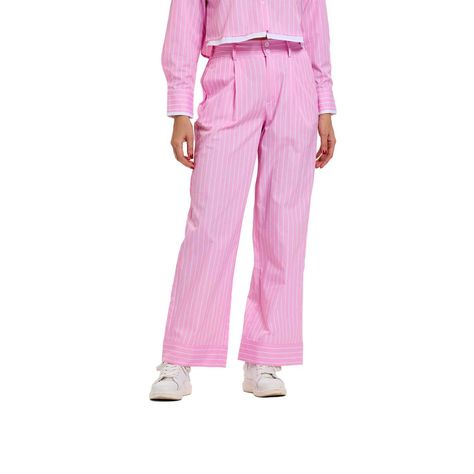 Pantalón Mujer Sastre Strass Pinza Rosado Fashion's Park-0