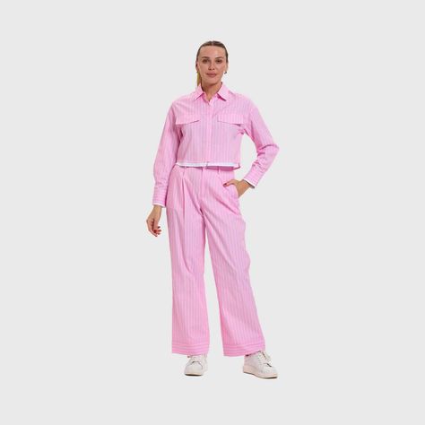 Pantalón Mujer Sastre Strass Pinza Rosado Fashion's Park-3