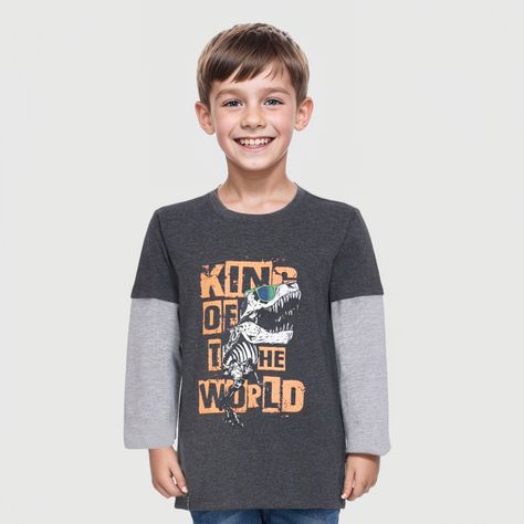 Polera Niño Básica Doble Manga Marengo Fashion´s Park-0