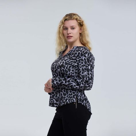 Blusa Mujer Satín Gris-1