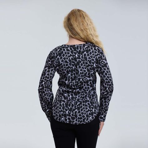 Blusa Mujer Satín Gris-2