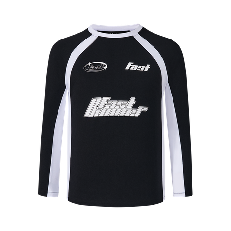 Polera Niño Racing A Contraste Negro Fashion's Park-0