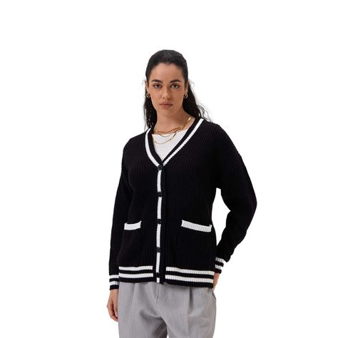 Sweater Mujer Abierto Negro I Fashion's Park-0