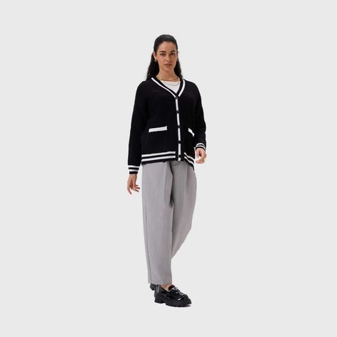 Sweater Mujer Abierto Negro I Fashion's Park-3