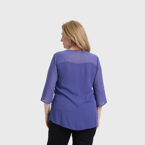 Blusa Mujer Cuello V Rapport Azul Fashion's Park-2