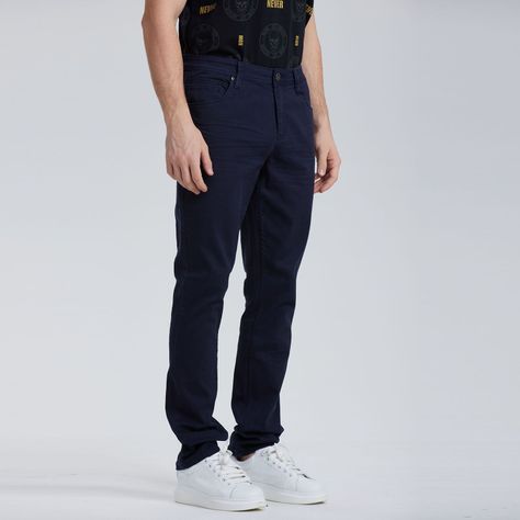 Jeans Hombre Slim Color Azul Marino-1