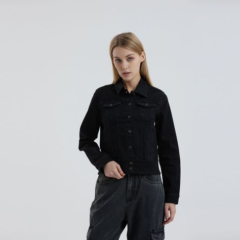 Chaqueta Mujer Clásica Negro-1