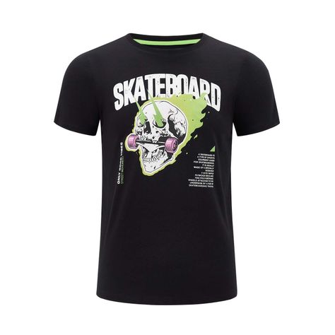 Polera Niño Print Negro Fashion's Park-0