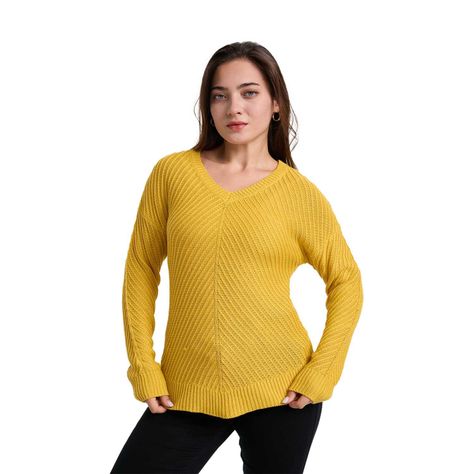 Sweater Mujer Listado Mostaza-0