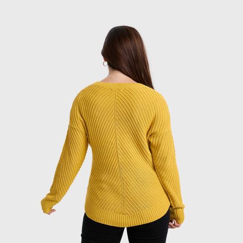 Sweater Mujer Listado Mostaza-2