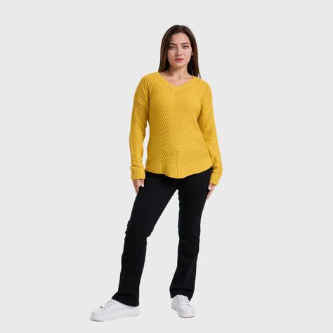 Sweater Mujer Listado Mostaza-3