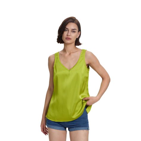 Blusa Mujer Lisa Satinada Verde Pistacho Fashion's Park-0