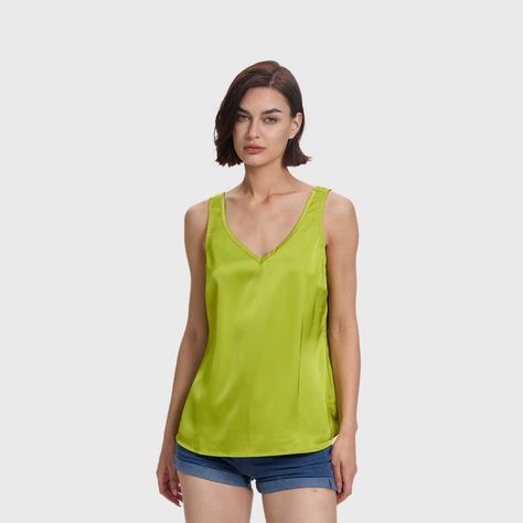 Blusa Mujer Lisa Satinada Verde Pistacho Fashion's Park-1