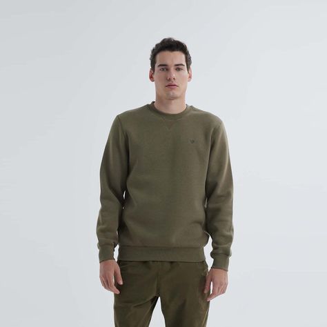 Polerón Hombre Liso Verde Militar Fashion´s Park-0