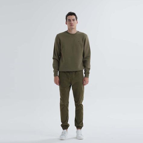 Polerón Hombre Liso Verde Militar Fashion´s Park-3