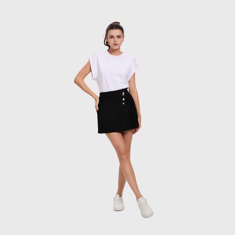 Short Mujer Falda Sastre Negro Fashion's Park-3
