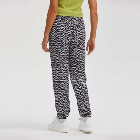 Pantalón Bombacho Puño Elástico Negro Mujer-2