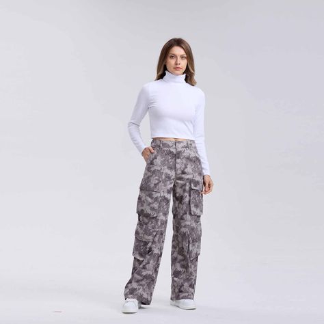 Pantalón Mujer Cargo Camuflado Gris Fashion´s Park-3