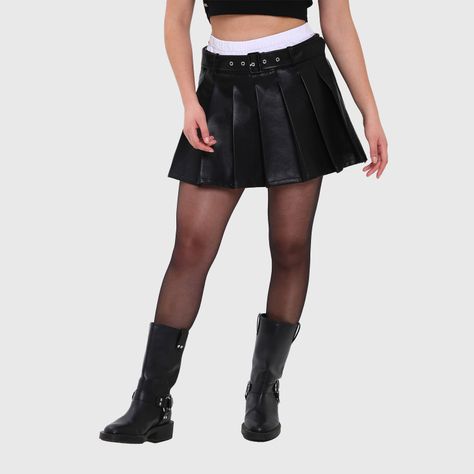 Falda Mujer Tableada Negro Fashion's Park-1