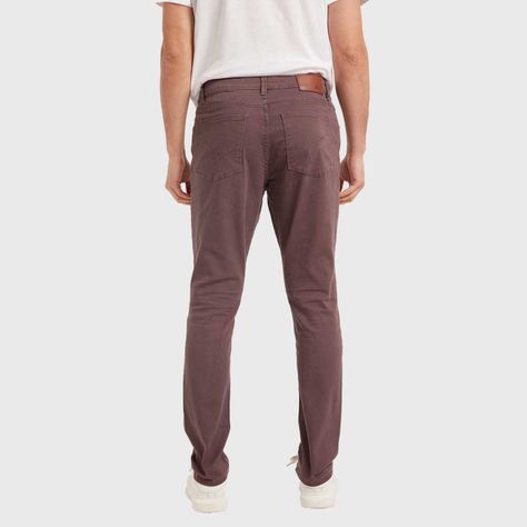 Jeans Hombre Slim Color Berenjena Claro-2