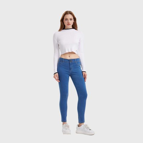 Jeans Mujer Skinny Pushup Jeny Azul-3