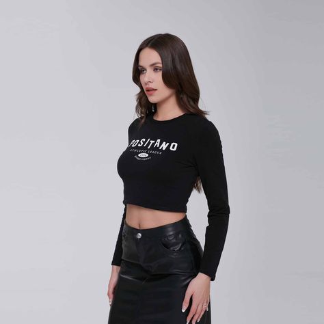 Polera Mujer Print Posicional Negro I Fashion´s Park-1