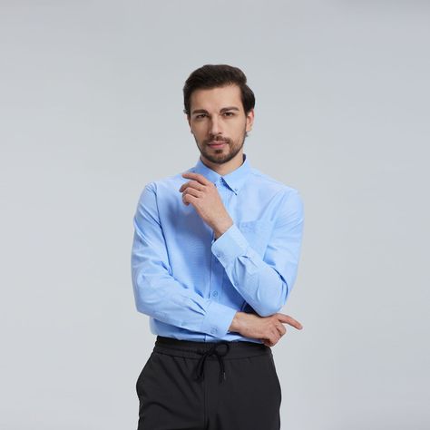 Camisa Oxford Celeste Hombre-0