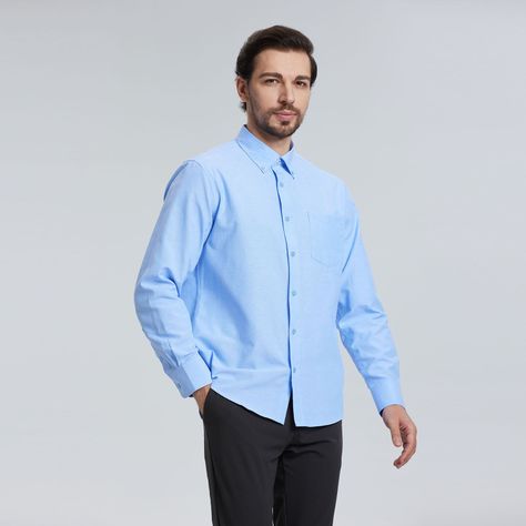 Camisa Oxford Celeste Hombre-1
