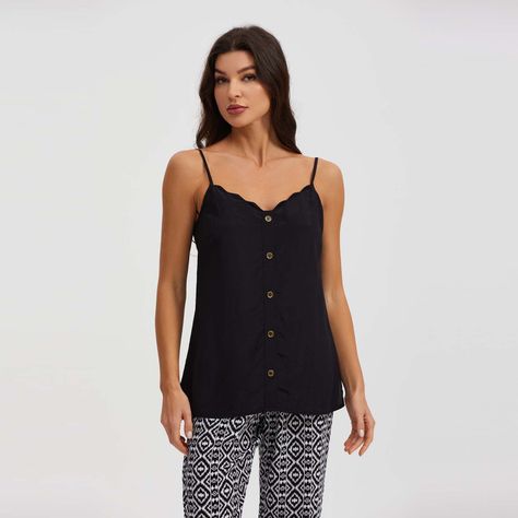Polera Peto Aplicación Ondulado Negro Mujer-1