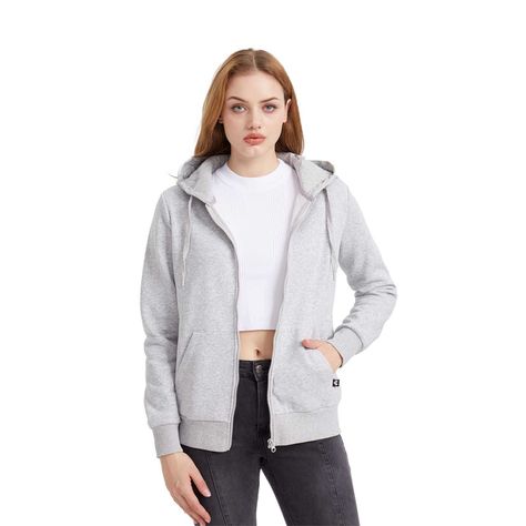 Polerón Mujer Hoodie Gris Melange Fashion´s Park-0