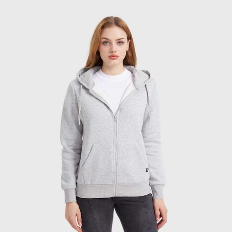 Polerón Mujer Hoodie Gris Melange Fashion´s Park-1