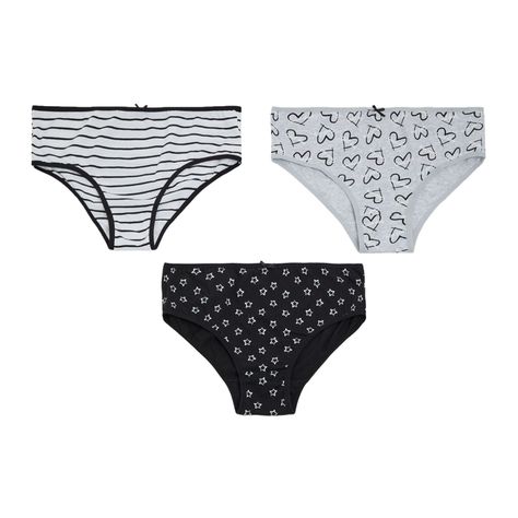 Calzón Niña Tripack Pantaleta Rapport Negro-0