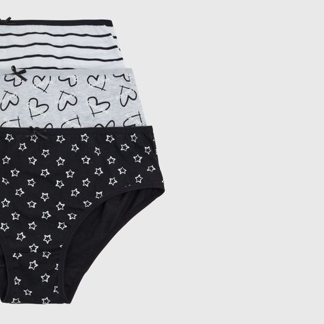 Calzón Niña Tripack Pantaleta Rapport Negro-1